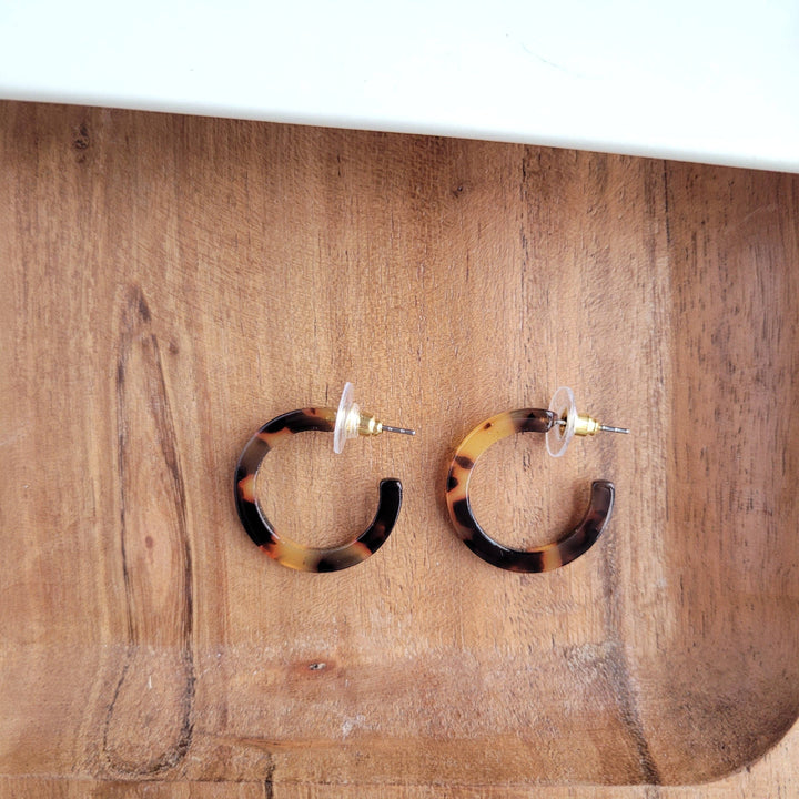 Cam Mini Hoops - Tortoise // Jewelry, Earrings, Fall SS992