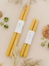 Load image into Gallery viewer, Natural Gold | Dipped Beeswax Taper Candles | All Natural