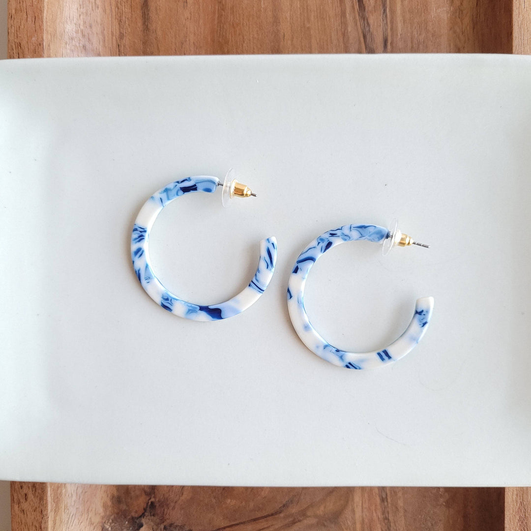 Camy Hoops - Greek Goddess Blue // Jewelry, Earrings, Gift SS521