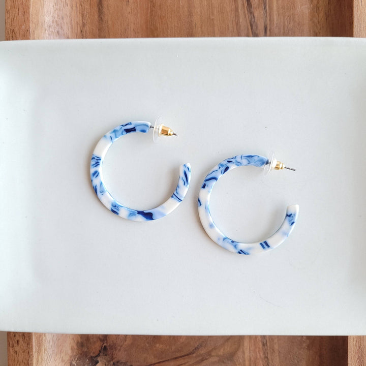 Camy Hoops - Greek Goddess Blue // Jewelry, Earrings, Gift SS521