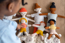 Load image into Gallery viewer, Cotton Knit Baby Rattle Toy: Buddy Aqua