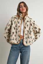 Load image into Gallery viewer, Floral Print Fluffy Fleece Jacket - BM811