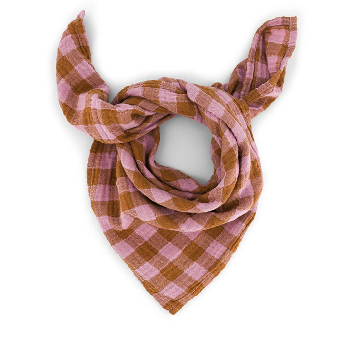 BIANCA SWADDLE GINGHAM CARAMEL LILAC