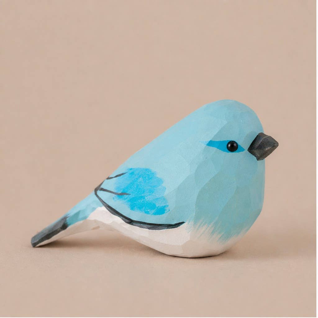 Hand-Painted Carved Wood Bird Figurine