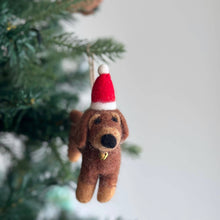 Load image into Gallery viewer, Felt Dachshund Dog with Christmas Hat GN27