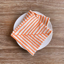 Load image into Gallery viewer, Natural Cotton Cloth Napkins, Warm Painterly Stripes