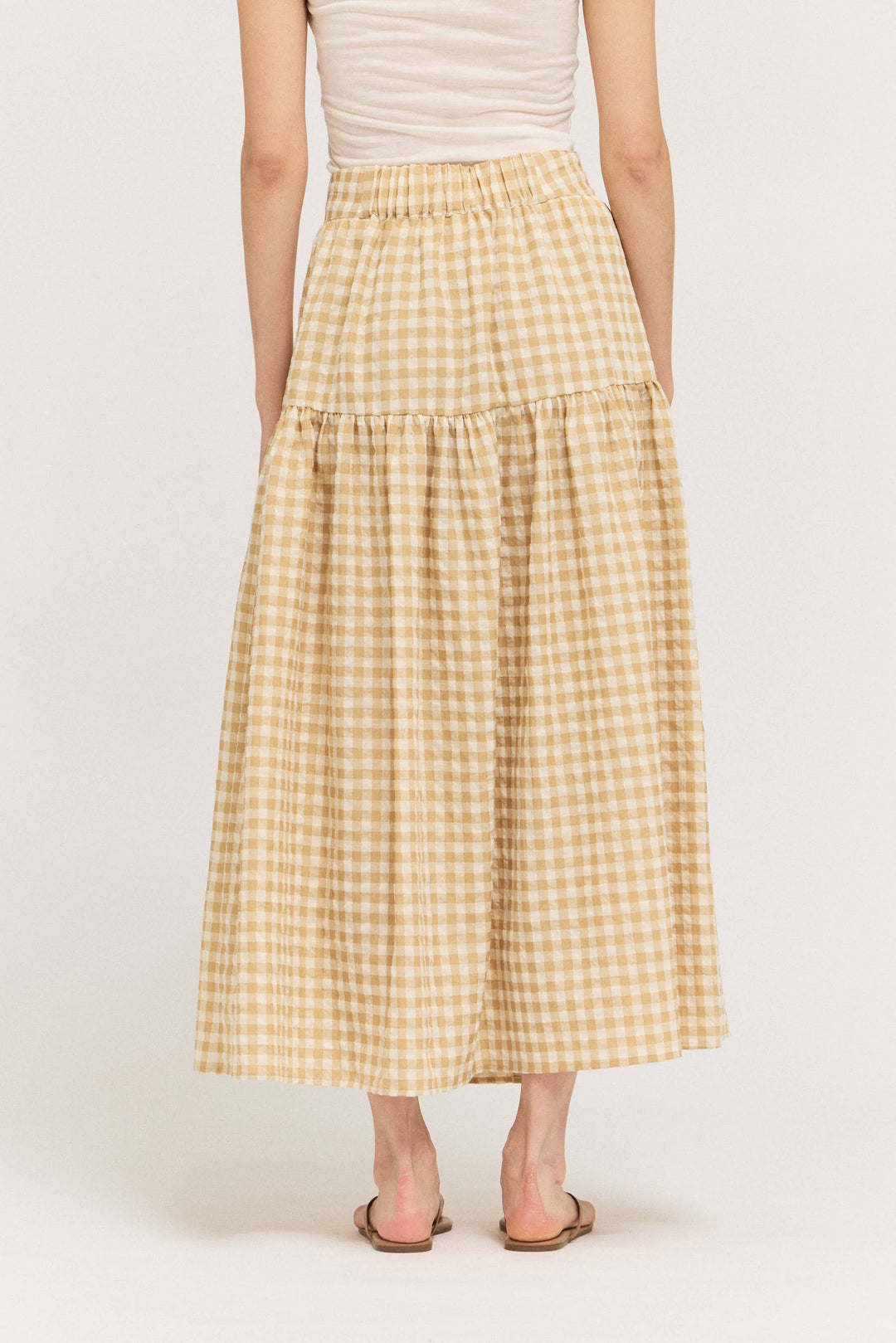 50711 - FRONT BUTTON CHECK SKIRT