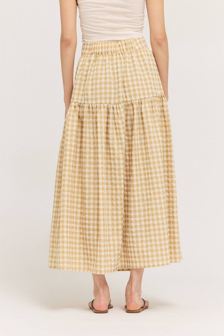 50711 - FRONT BUTTON CHECK SKIRT
