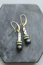 Load image into Gallery viewer, LEXE16 Dalmatian jasper and lava rock earrings
