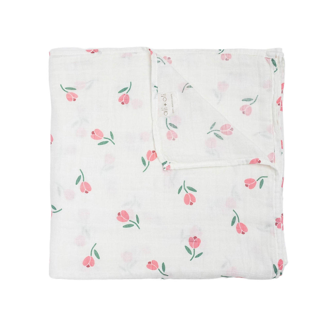 Bamboo Muslin Swaddle Blanket (Tulip) AL23
