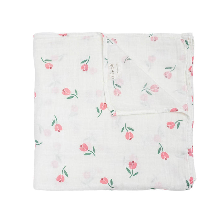Bamboo Muslin Swaddle Blanket (Tulip) AL23