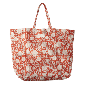 Indian Flowers Printed Large Bag Tupia Terracotta