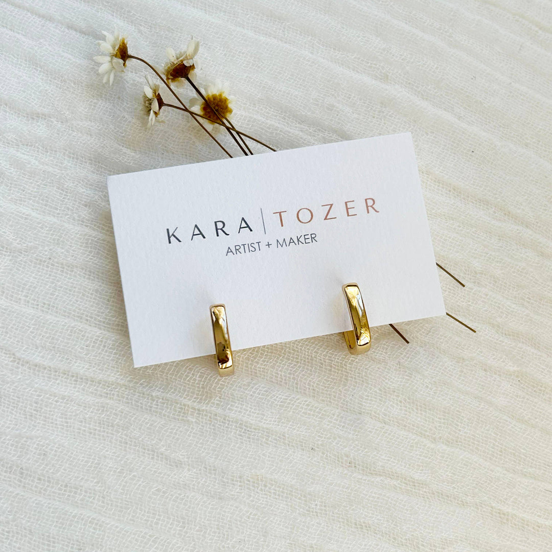 Everyday Gold Square Hoops KT684
