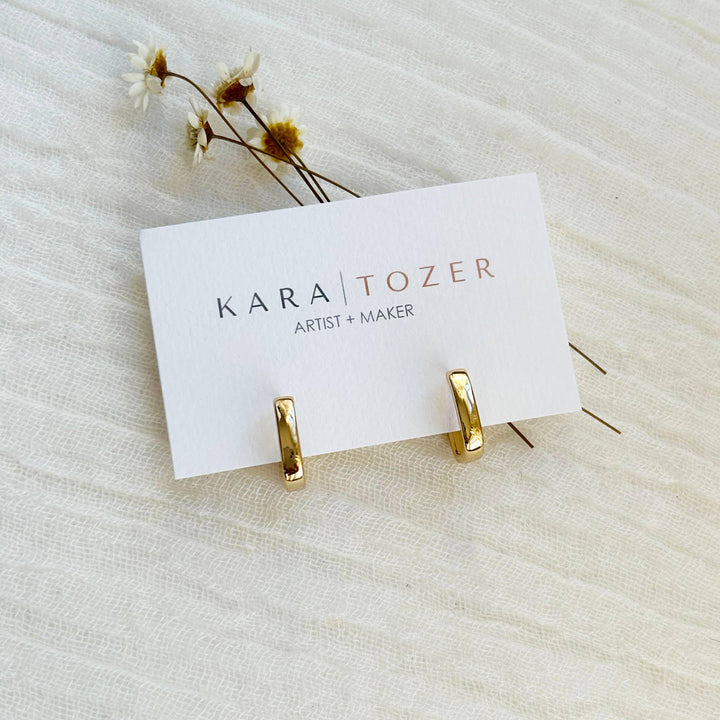 Everyday Gold Square Hoops KT684