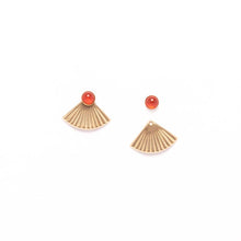Load image into Gallery viewer, Carnelian Mini Pleat Jacket Earrings MS08