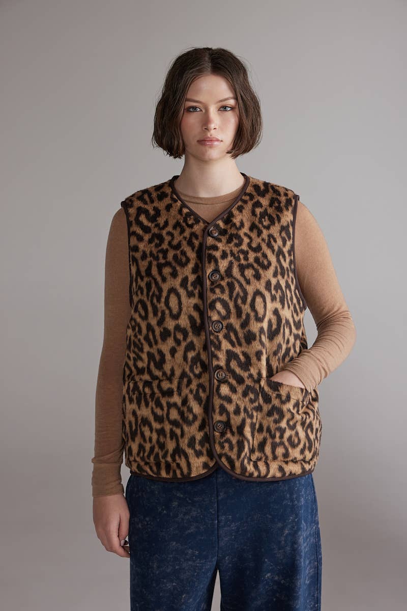 Wool Blend Reversible Vest
