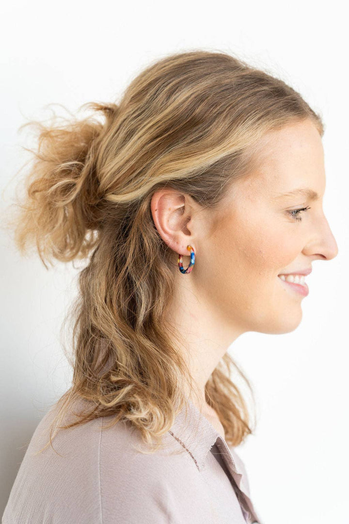 Cam Mini Hoops - Fiesta // Jewelry, Earrings, Best Seller, Gift SS524