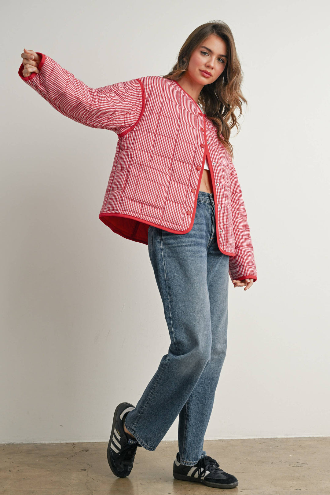 Buttoned Quilted Puffer Jacket - BMJ78