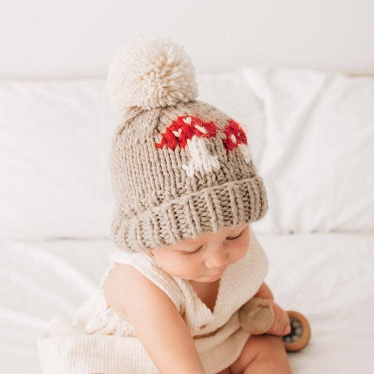 Mushroom Hand Knit Beanie Hat Baby &amp; Kids