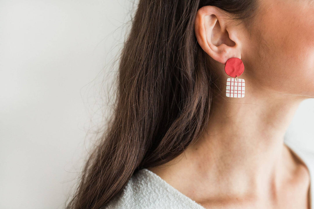Lattice Earrings - In Poppy JN987
