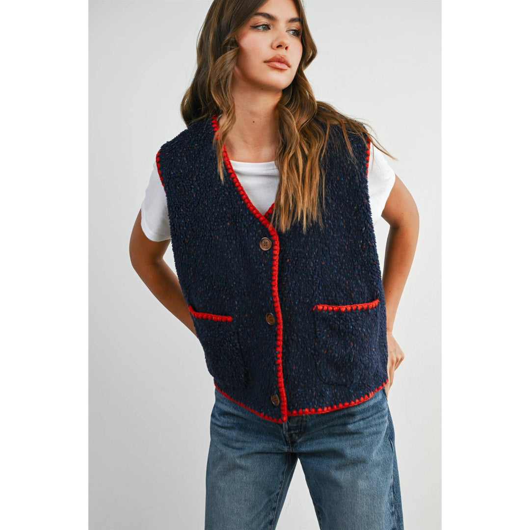Confetti Contrast-Trimmed  Vest - BMJ89