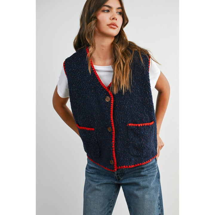 Confetti Contrast-Trimmed  Vest - BMJ89