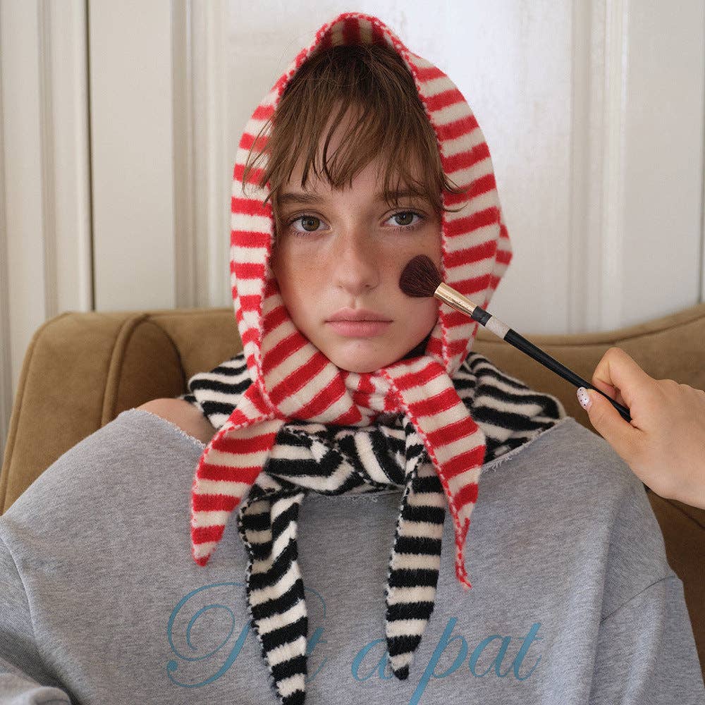 Striped Wool Triangle Scarf SL457
