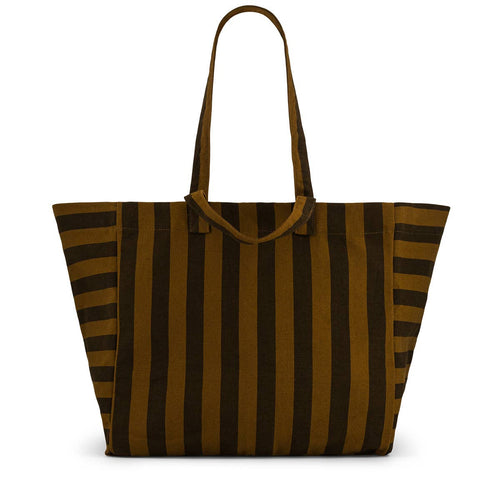 ELISA TOTE BAG STRIPES CUMIN - BLACK