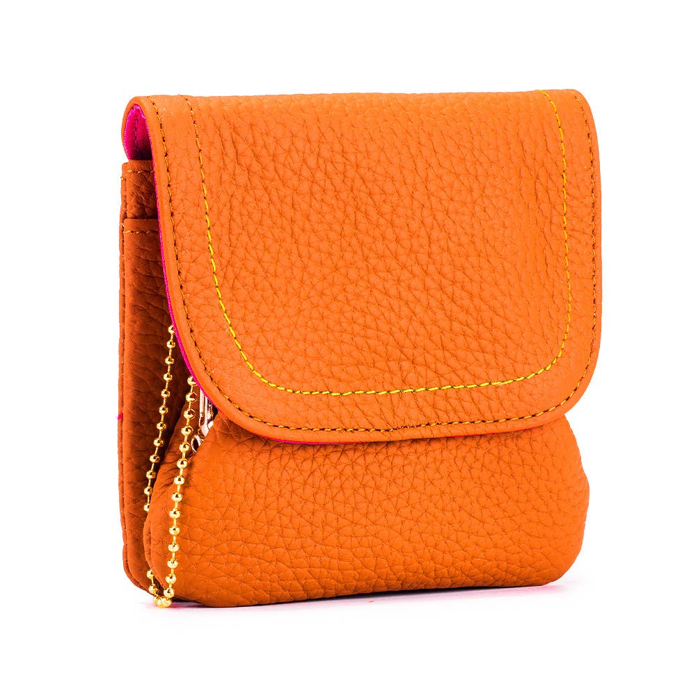 Top Grain Leather Creative Cute Snap Button Coin SP94