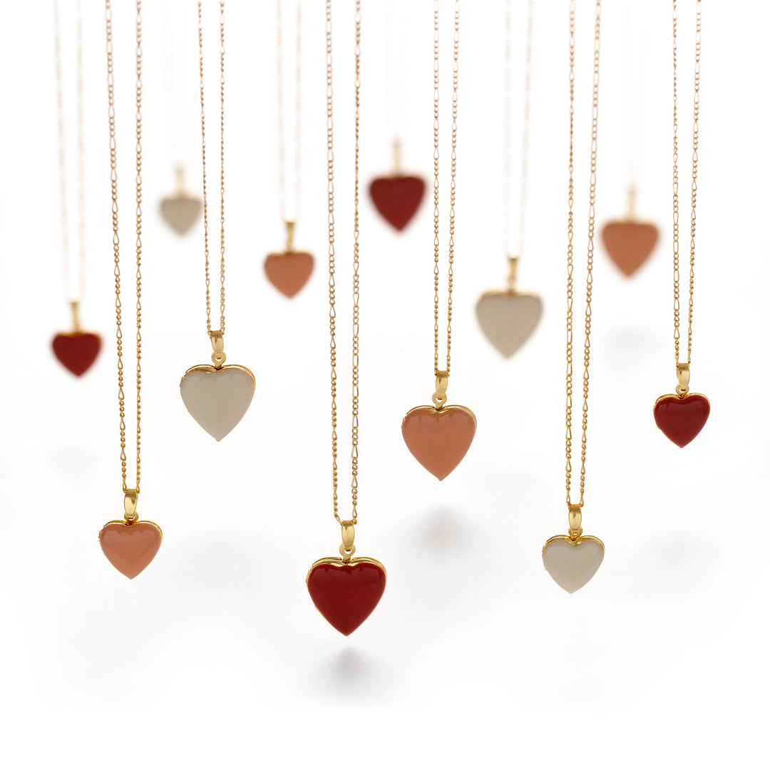 Large Enamel Heart Locket AM323