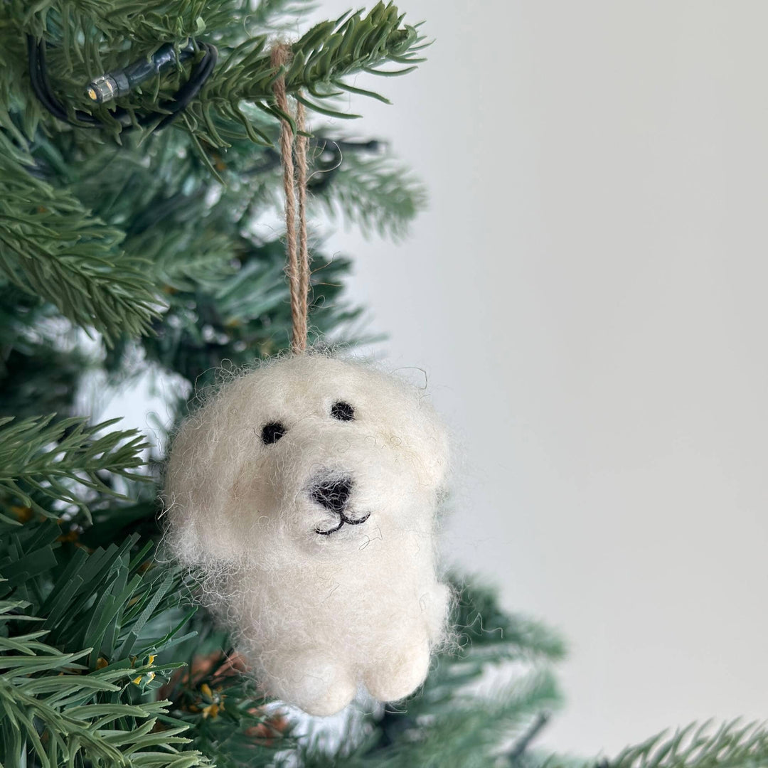 Felt Ornament - White Maltese Dog GN28