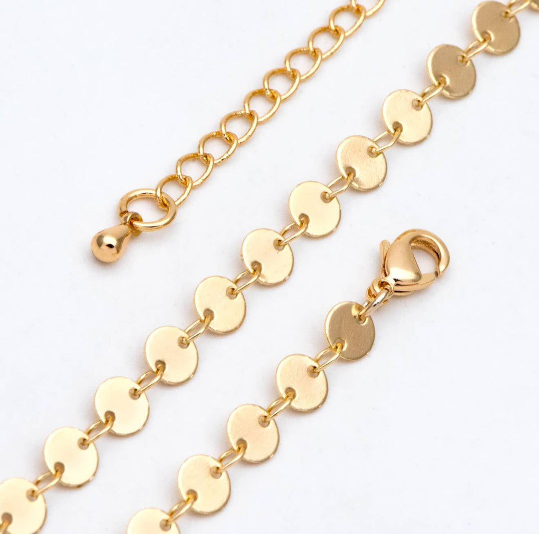 Beckett bracelet | gold disc chain | 18k gold plated BRB24