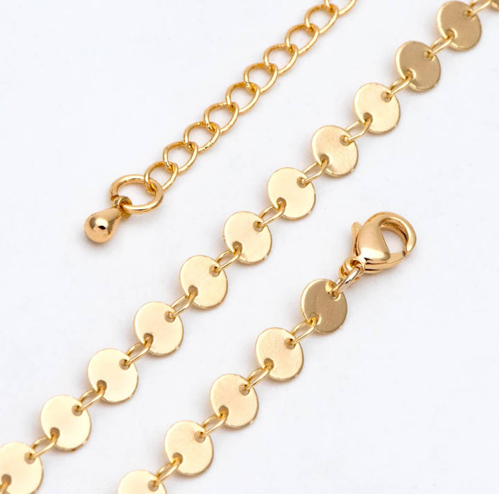 Beckett bracelet | gold disc chain | 18k gold plated BRB24