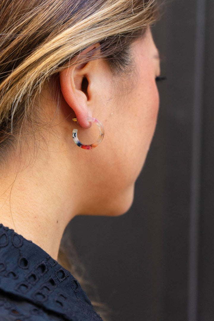 Cam Mini Hoops - Multicolor // Earrings, Gifts, Jewelry, Fall SS602