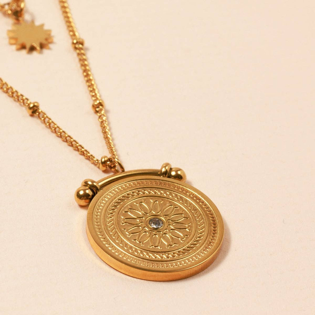 18K Gold Plated Stainless Steel Layered Necklace FRN23