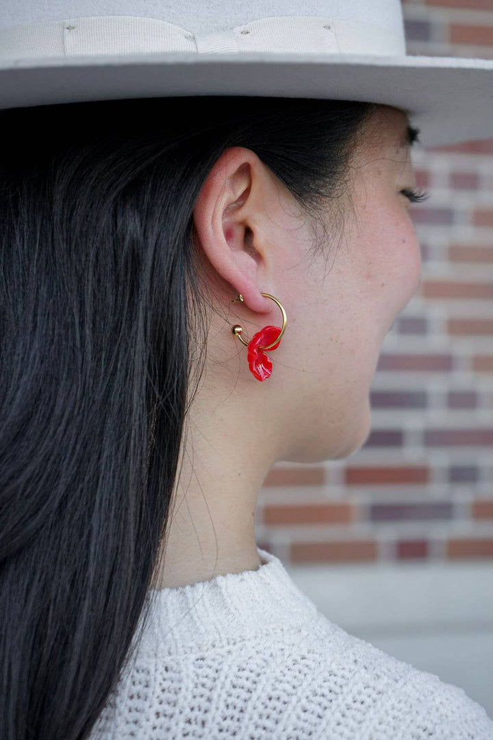 Magnolia Hoops - Poppy Red // Jewelry, Earrings, Fall SSF43