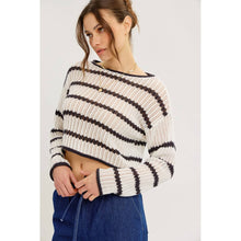 Load image into Gallery viewer, LAID BACK STAPLE STRIPE COTTON SWEATER WITH CONTRAST TRIM