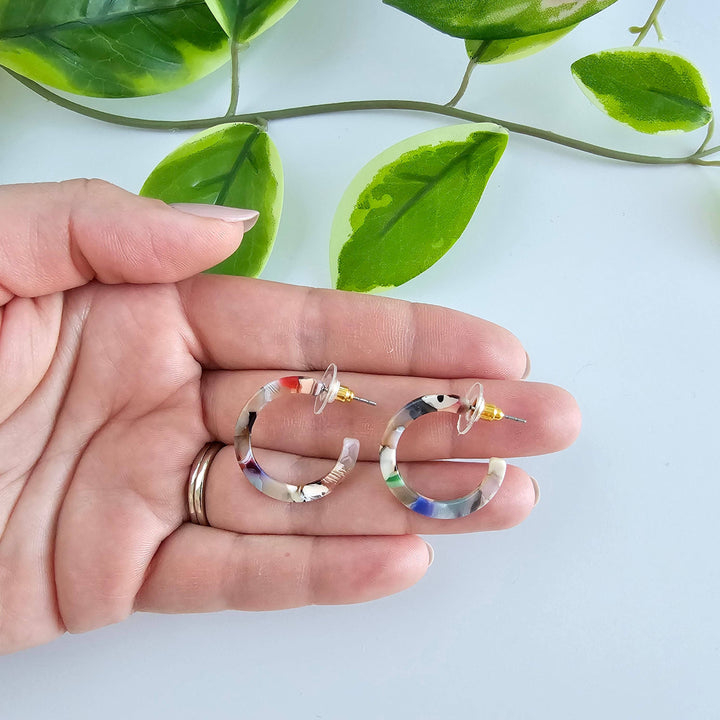 Cam Mini Hoops - Multicolor // Earrings, Gifts, Jewelry, Fall SS602