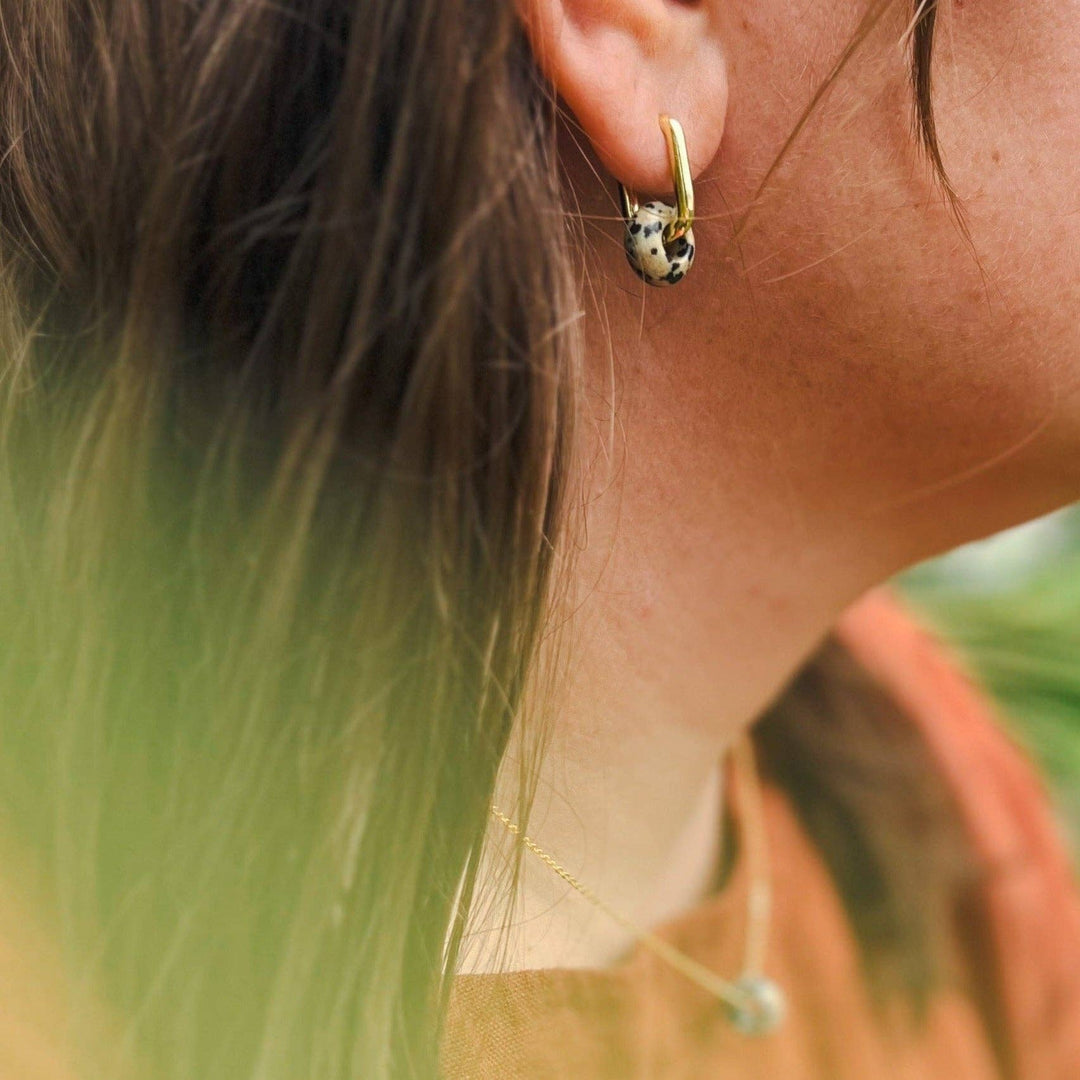 Dalmatian Jasper Hoops NC321