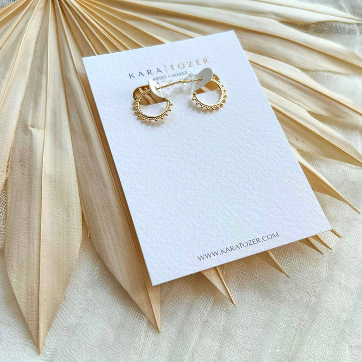 Dainty Gold Dot Hoops KT04