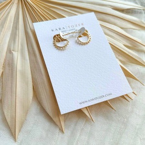 Dainty Gold Dot Hoops KT04