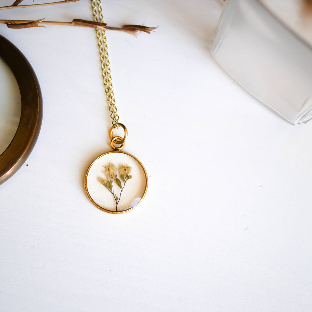 Tiny Dried Bouquet Pendant 