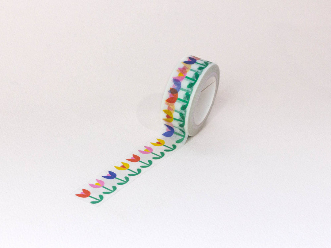 Tulip Dance 15mm • Retro Floral Washi Tape MD235