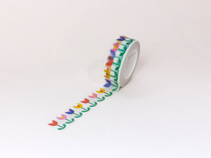 Tulip Dance 15mm • Retro Floral Washi Tape MD235