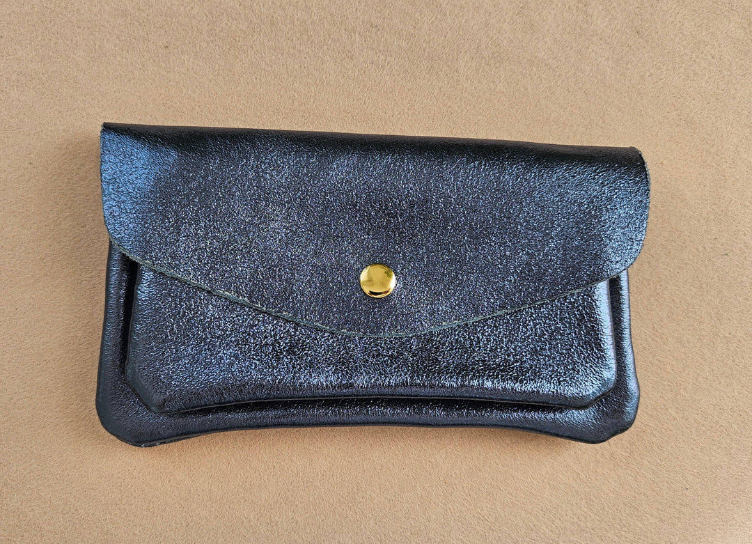 Kangaroo double pocket leather wallet Sky RM37