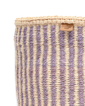 Load image into Gallery viewer, UMEME: Lavender Pinstripe Woven Storage Basket