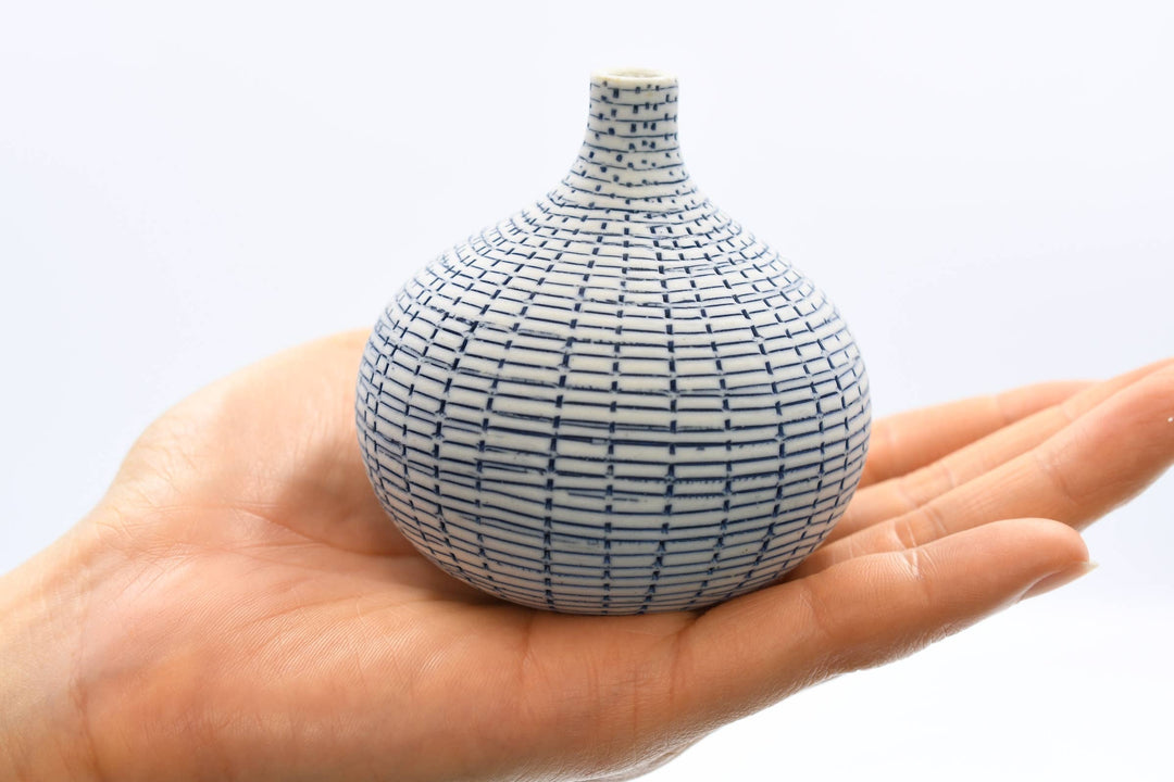 192W71BLUE CONGO TINY S-Handcrafted Porcelain Bud Vase