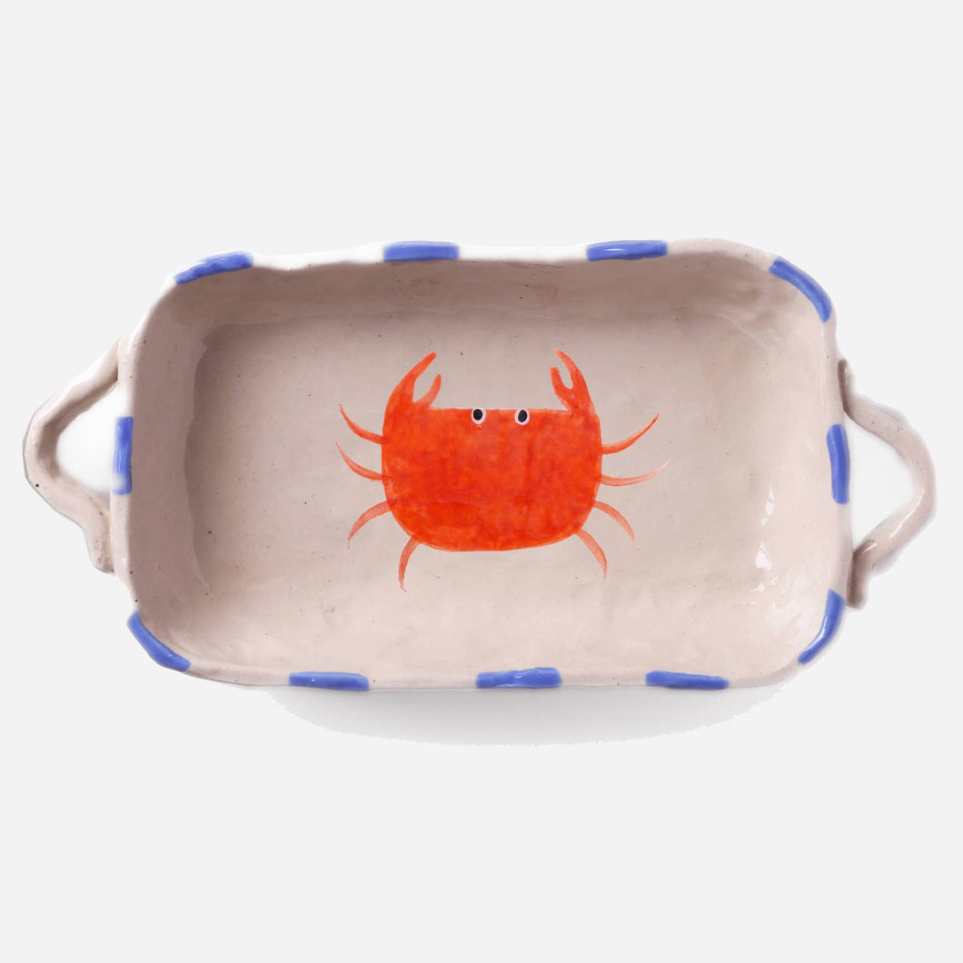 Hand-painted Baker – Crab – Rectangle- 12oz.