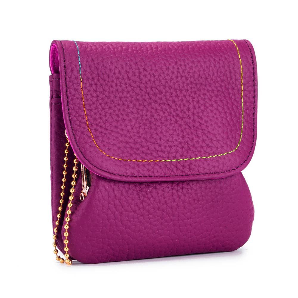 Top Grain Leather Creative Cute Snap Button Coin SP94