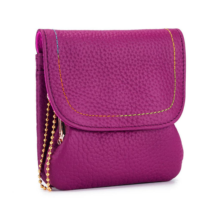 Top Grain Leather Creative Cute Snap Button Coin SP94